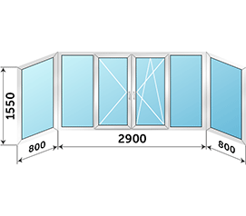 Окно на лоджию Provedal 4500x1550