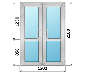 Двухстворчатая дверь остекленная Krauss 1500x2100