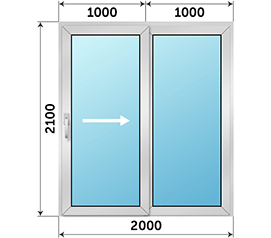 Полуторная дверь остекленная Provedal 2000x2100