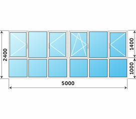 Окно Проведал панорамное 6000x2400