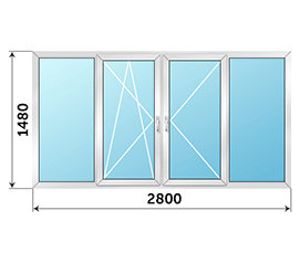 Балконное окно Provedal 2800x1480