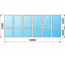 Панорамное окно Provedal 6000x2400