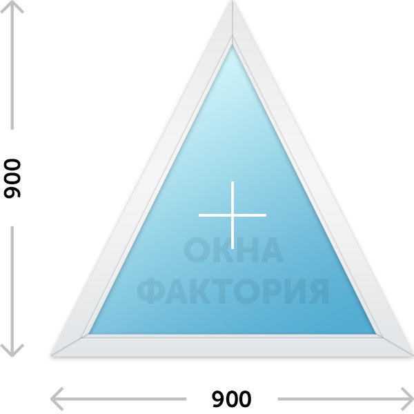 Окно ПВХ KBE треугольное 900х900 купить в Санкт-Петербурге